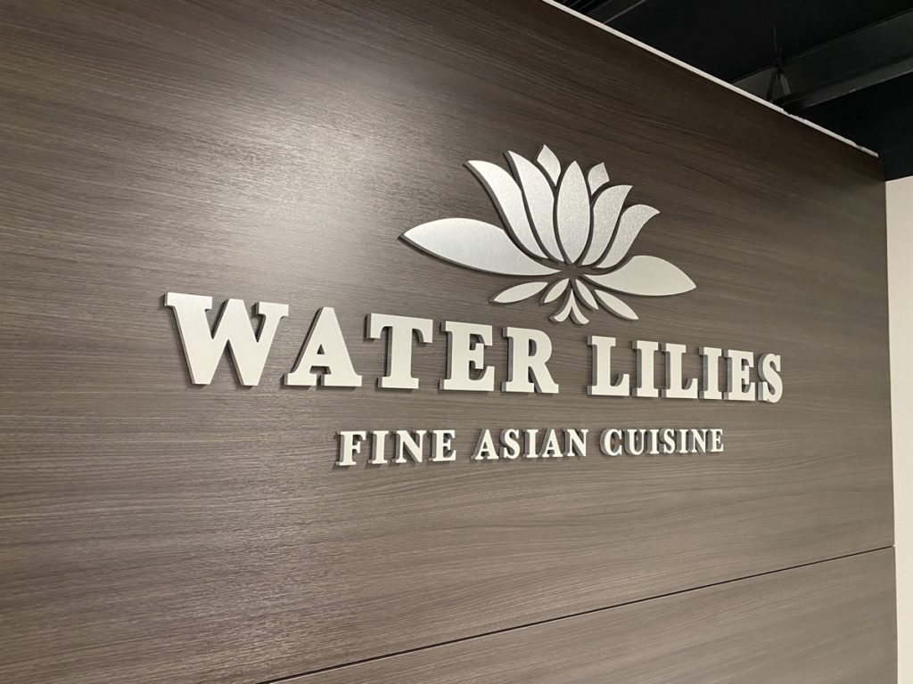 logo sign for Water Lilies