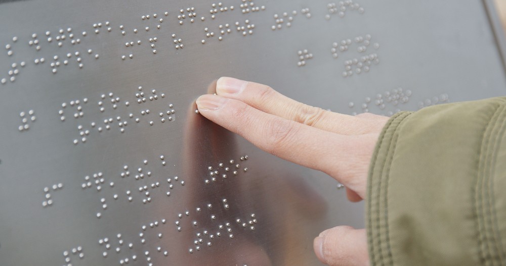 Outdoor directory sign braille