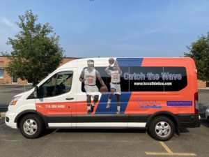 Commercial fleet wraps installed on van for advertising in Long Island, NY